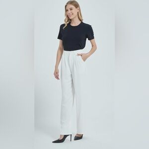 Tronjori Women’s High Waist Casual Straight Leg Dress Trousers Sz Small